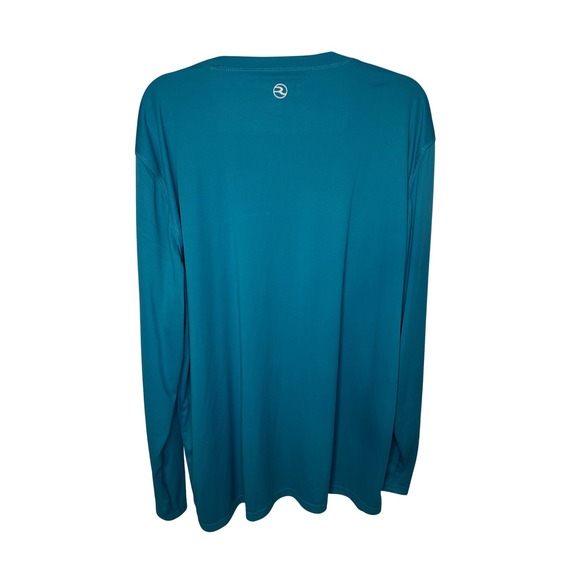 Reel Life Mens XXL Long Sleeve Performance Fishing T Shirt Teal Green - Picture 2 of 4